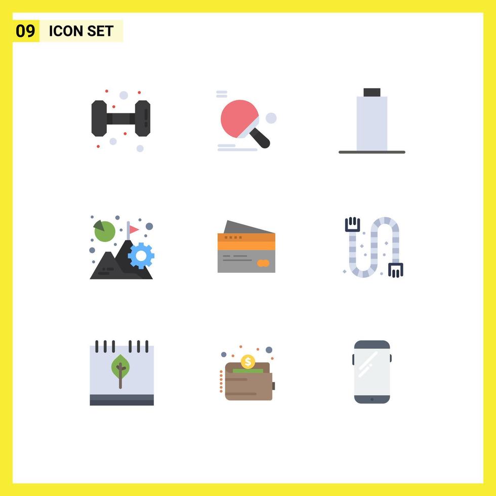 9 Creative Icons Modern Signs and Symbols of creditcard growth ball graph analysis Editable Vector Design Elements