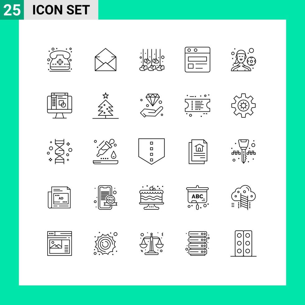 25 Creative Icons Modern Signs and Symbols of outdoor game female player decoration web page business Editable Vector Design Elements