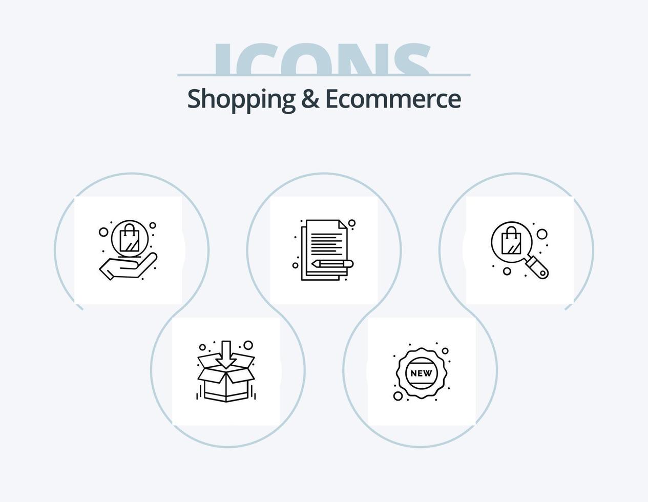 Shopping and Ecommerce Line Icon Pack 5 Icon Design. sale. badge. online. shopping. online vector