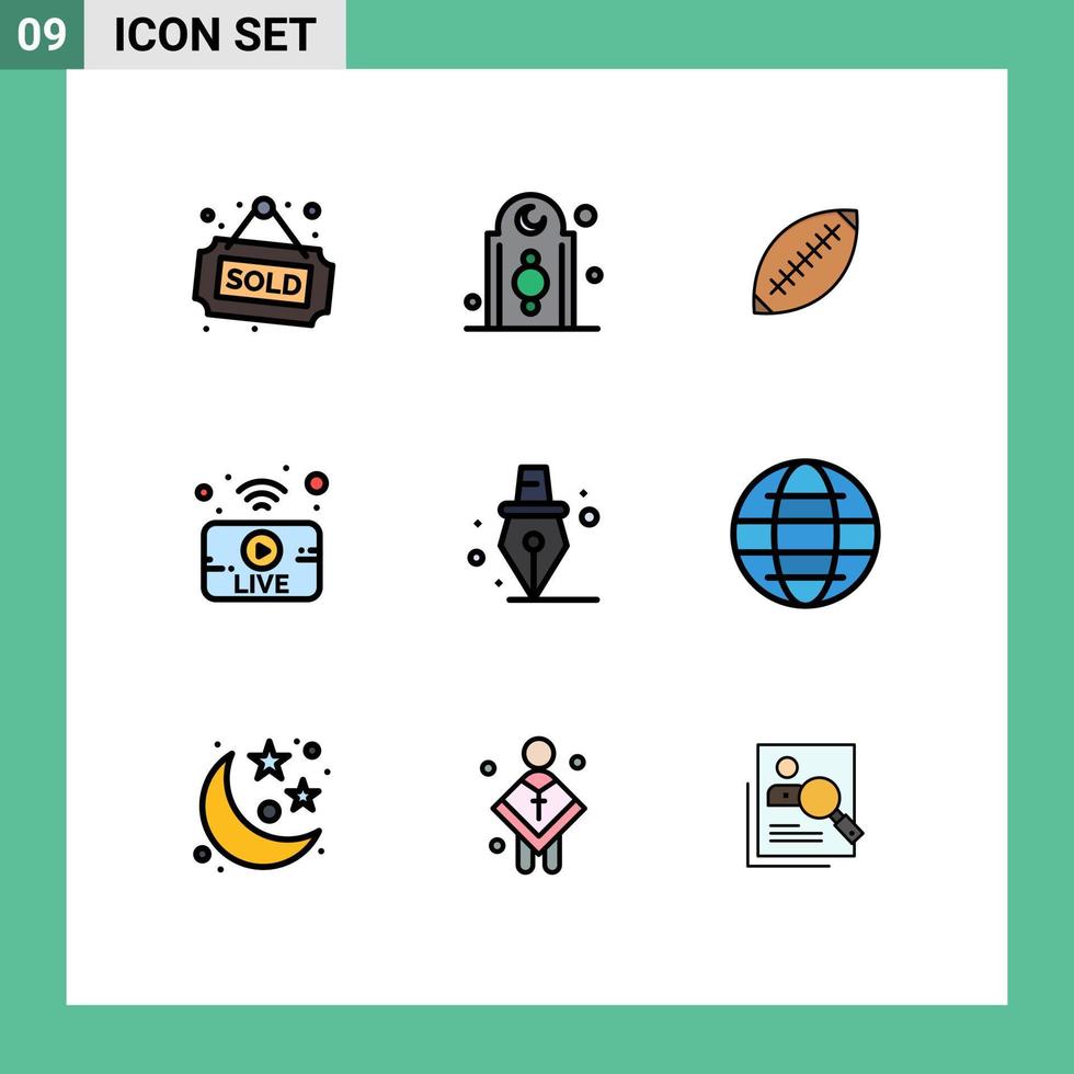 9 iconos creativos signos y símbolos modernos de radiodifusión mezquita de sydney deporte rugby elementos de diseño vectorial editables vector