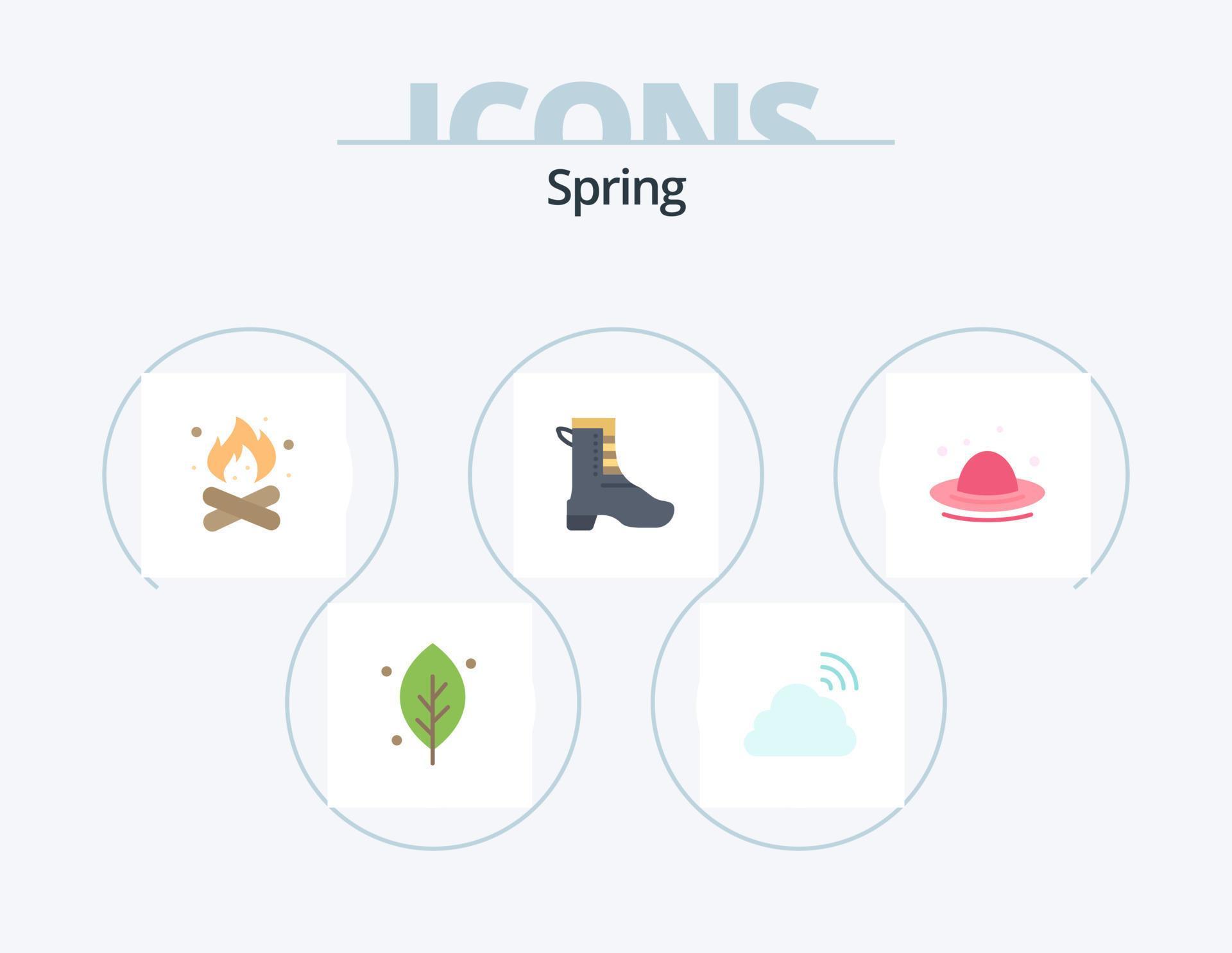 Spring Flat Icon Pack 5 Icon Design. spring. running. weather. activity