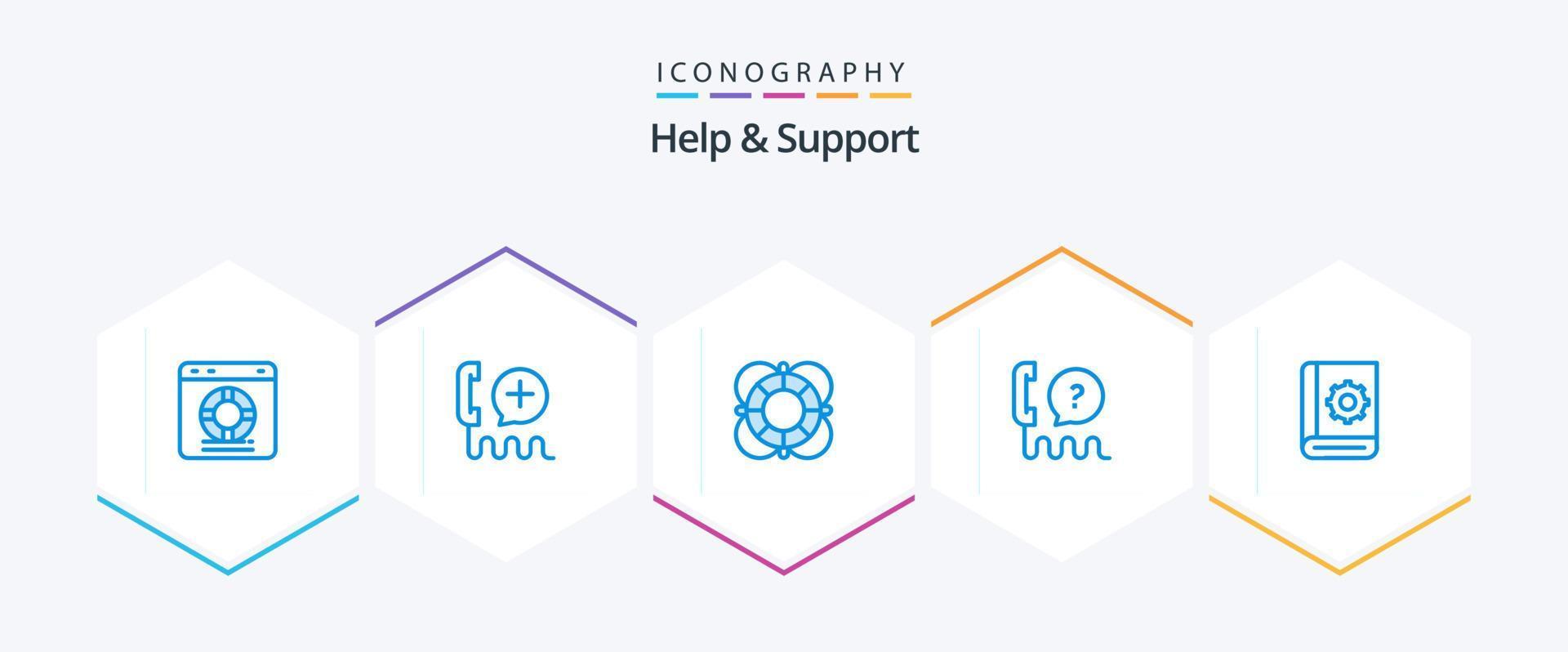 Help And Support 25 Blue icon pack including interface. customer. interface. support. lifeguard vector