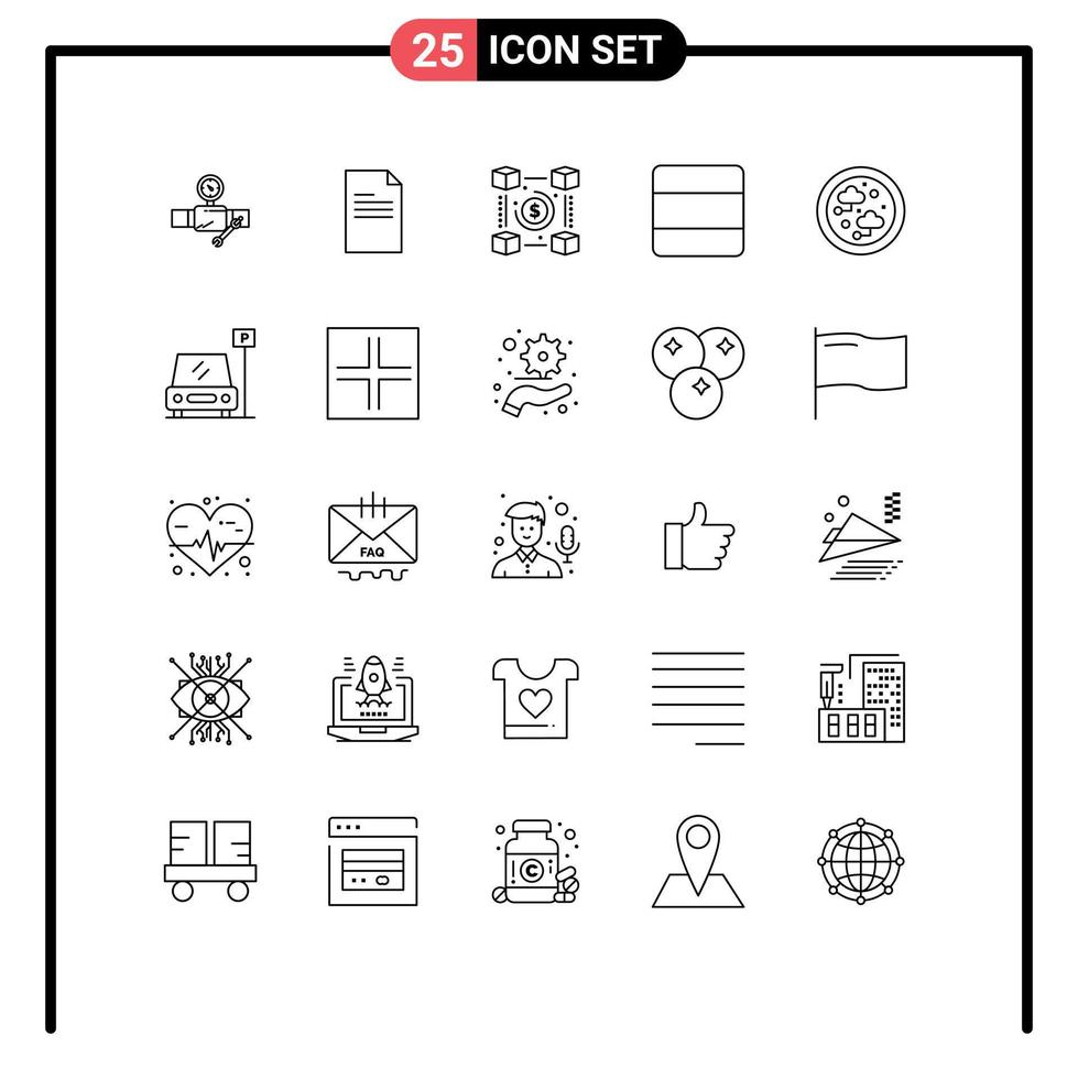 Set of 25 Commercial Lines pack for vertical layout report grid pp Editable Vector Design Elements