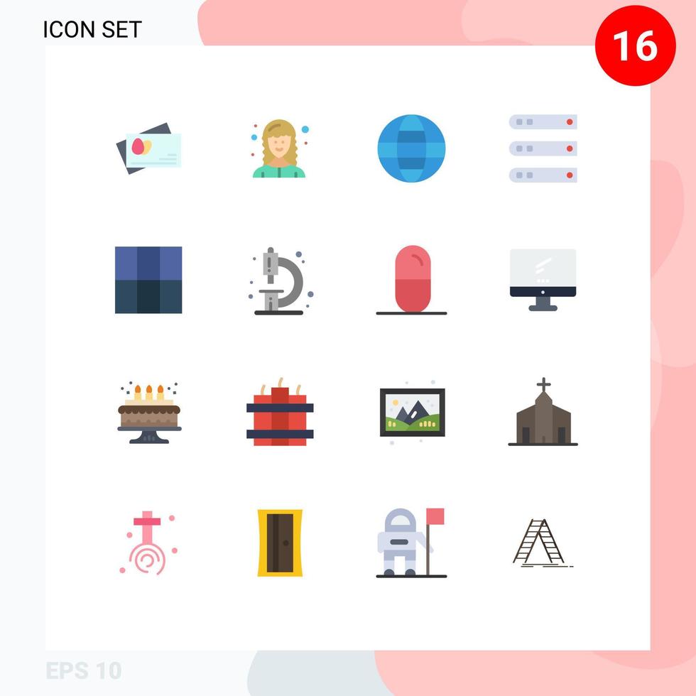 paquete de iconos de vector de stock de 16 signos y símbolos de línea para archivos de red de Internet de servidor de diseño paquete editable de elementos de diseño de vector creativo