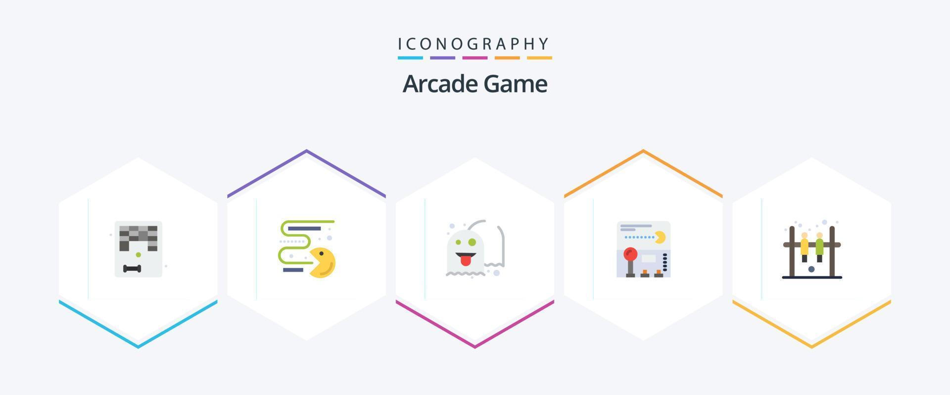 Arcade 25 Flat icon pack including game. game. ghost. fun. joystick vector