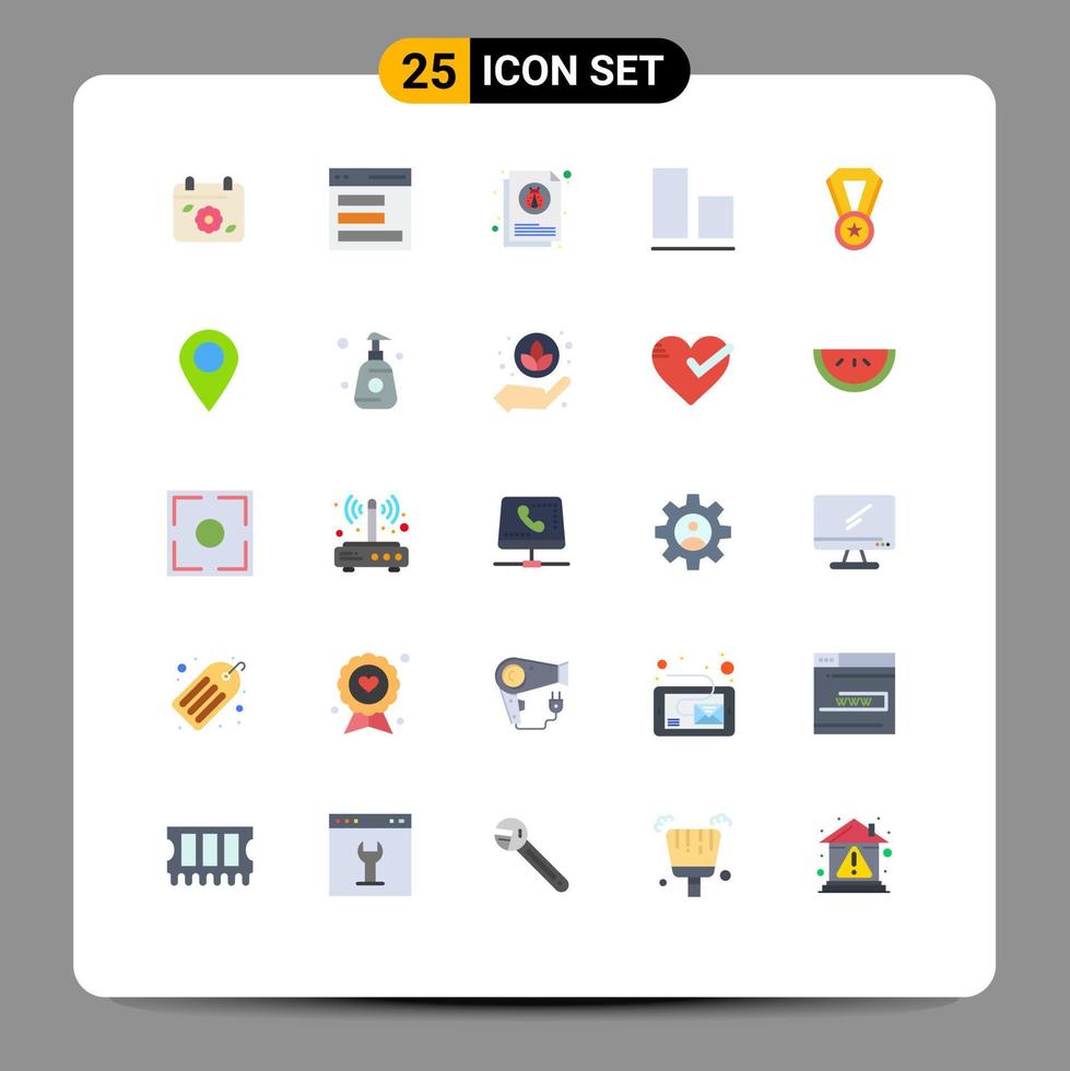 25 Universal Flat Colors Set for Web and Mobile Applications education vertical bug bottom insecure Editable Vector Design Elements