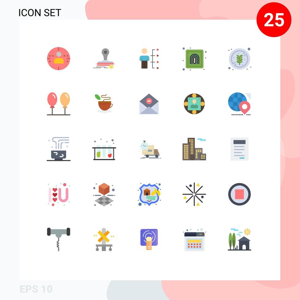 Set of 25 Commercial Flat Colors pack for no diet print abilities finger people Editable Vector Design Elements