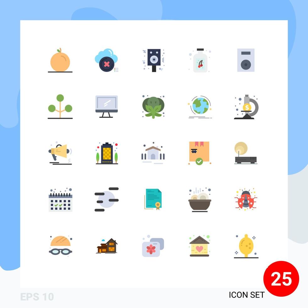 25 Creative Icons Modern Signs and Symbols of products devices speaker bottle berry Editable Vector Design Elements