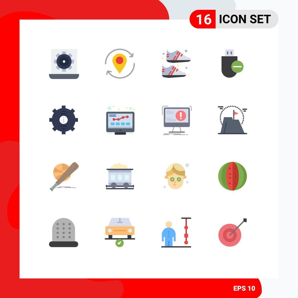 Editable Vector Line Pack of 16 Simple Flat Colors of remove devices marker computers shoe Editable Pack of Creative Vector Design Elements
