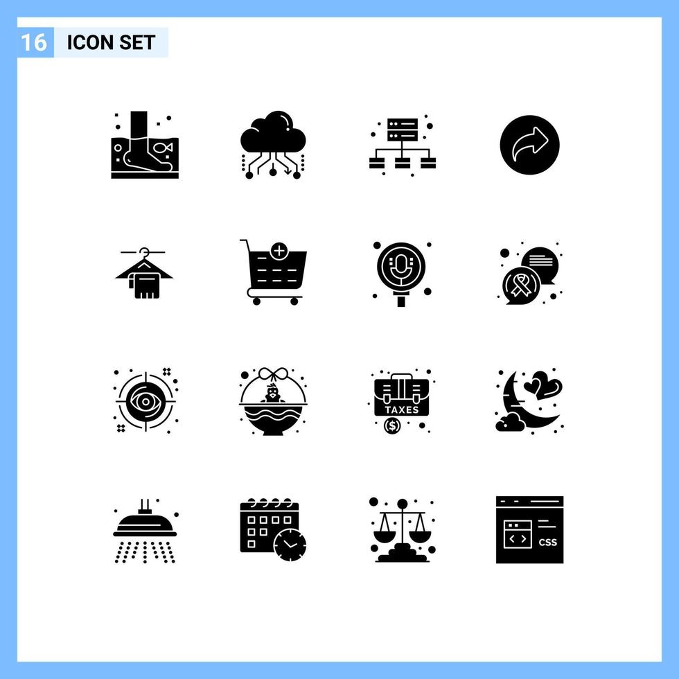 Stock Vector Icon Pack of 16 Line Signs and Symbols for hanger right network arrow server Editable Vector Design Elements