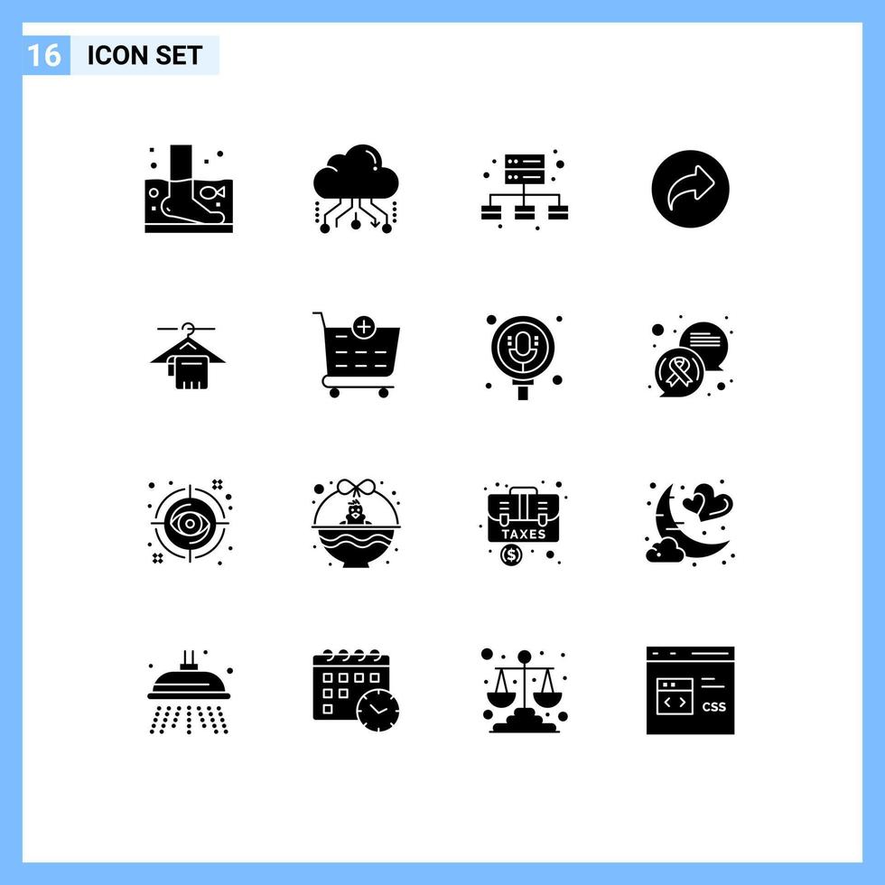 paquete de iconos de vector de stock de 16 signos y símbolos de línea para elementos de diseño de vector editables de servidor de flecha de red derecha de suspensión