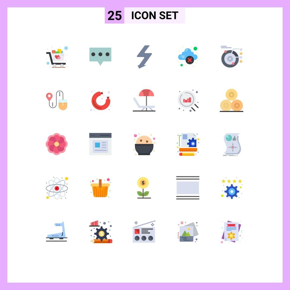 25 Creative Icons Modern Signs and Symbols of planetary model flash data error Editable Vector Design Elements