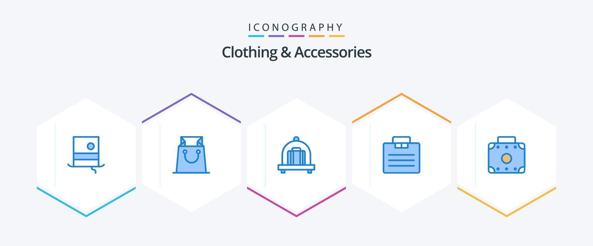 Clothing and Accessories 25 Blue icon pack including . suitcase. luggage. luggage. suitcase vector