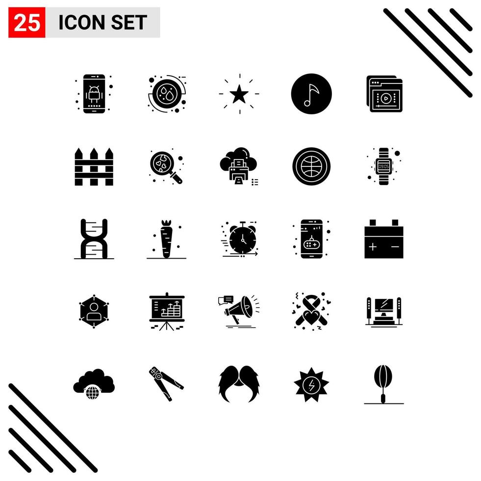 25 iconos creativos, signos y símbolos modernos de tutoriales de aprendizaje, notas de marcadores, elementos de diseño de vectores editables clave
