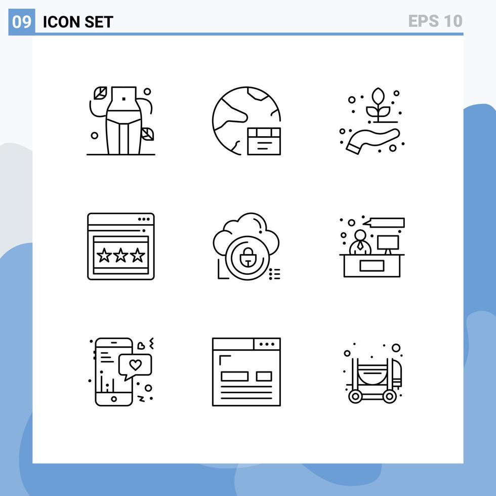 9 Creative Icons Modern Signs and Symbols of data webpage internet web biology Editable Vector Design Elements
