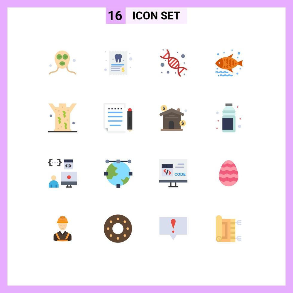 16 Creative Icons Modern Signs and Symbols of entomology sea back to school food genetic Editable Pack of Creative Vector Design Elements