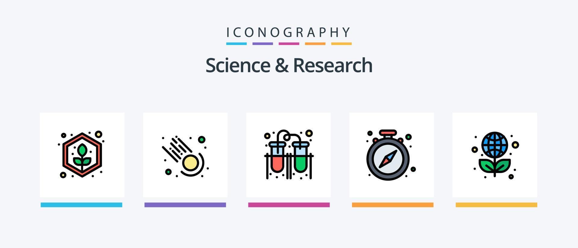 Science Line Filled 5 Icon Pack Including laboratory. study. burner. science. cell. Creative Icons Design vector