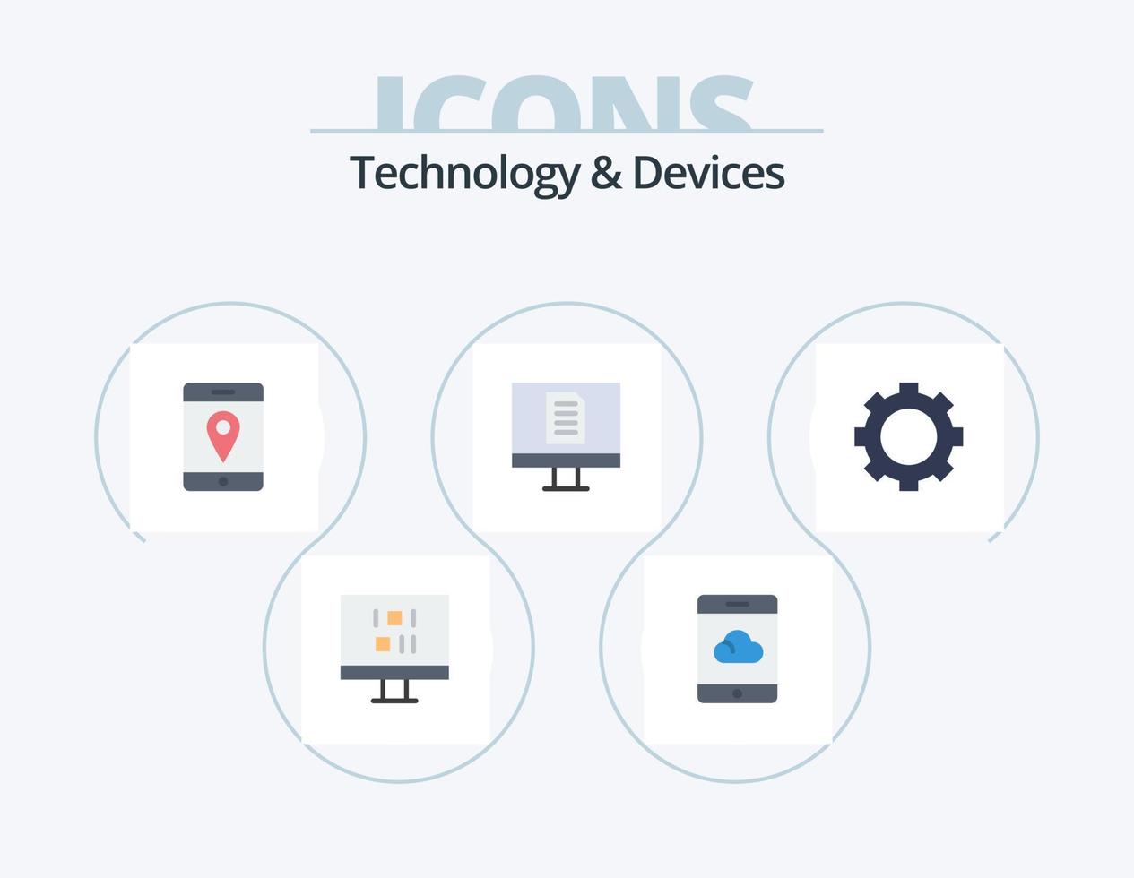 dispositivos flat icon pack 5 diseño de iconos. . tecnología. móvil. colocar. dispositivos vector