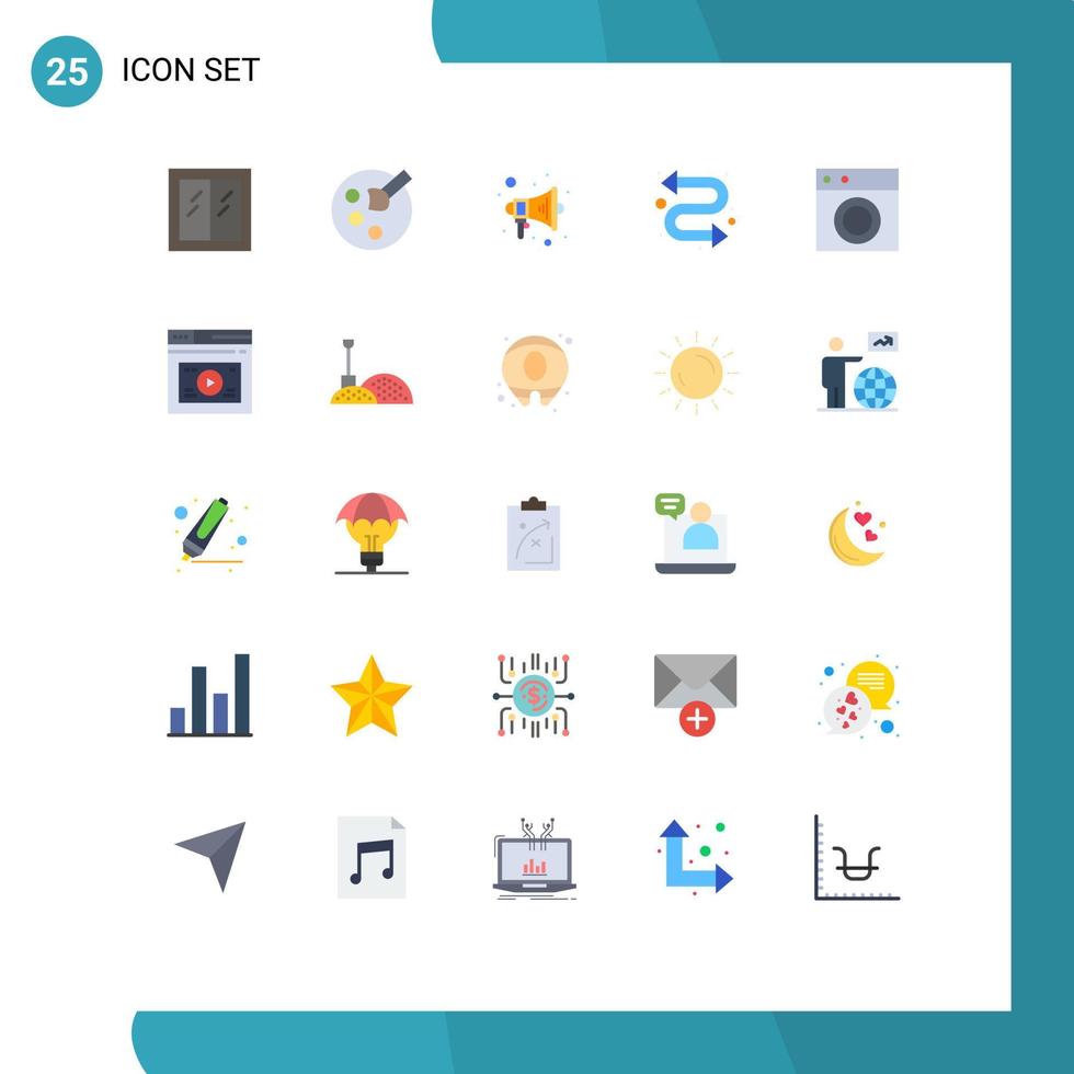 Group of 25 Flat Colors Signs and Symbols for machine furniture content collection repeat Editable Vector Design Elements