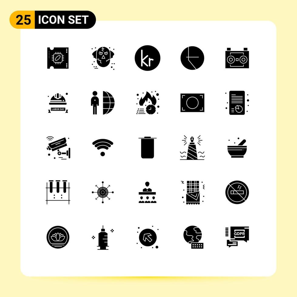 25 Creative Icons Modern Signs and Symbols of audio tape pie wolf finance icelandic Editable Vector Design Elements