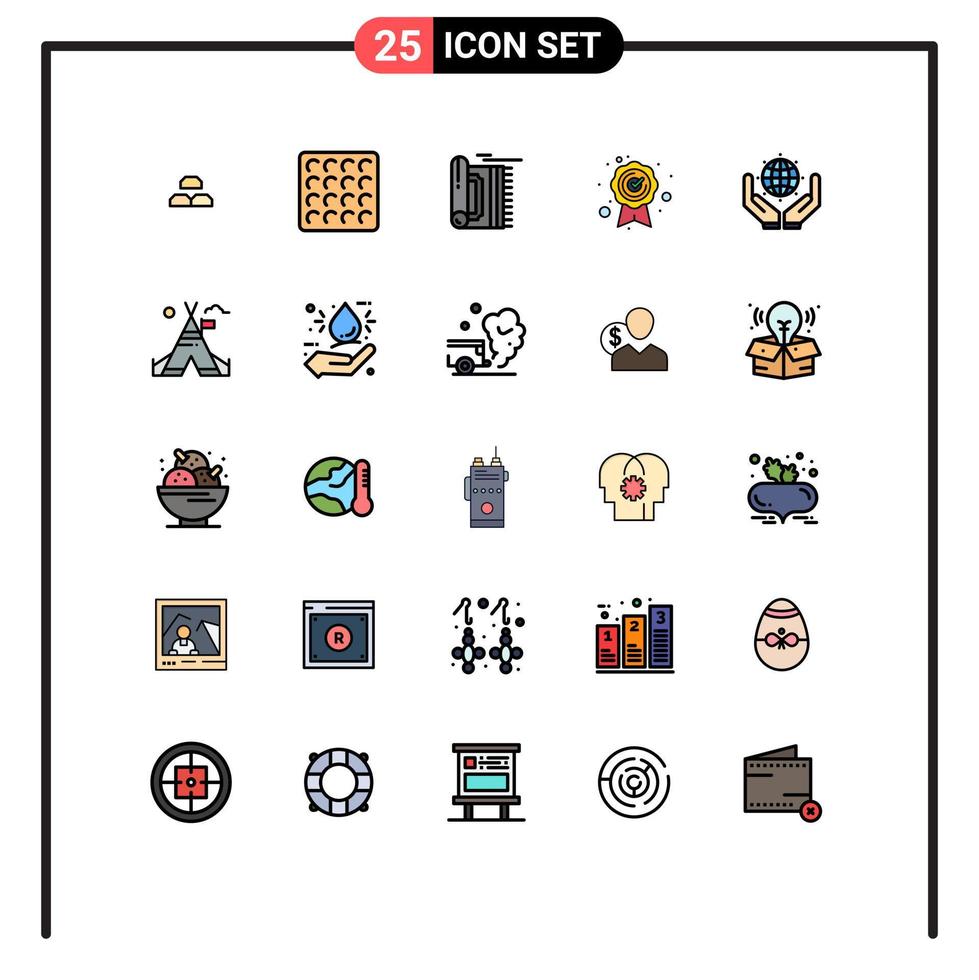 paquete de iconos vectoriales de stock de 25 signos y símbolos de línea para proteger la calidad de la alfombra garantía de calidad namaz elementos de diseño vectorial editables vector