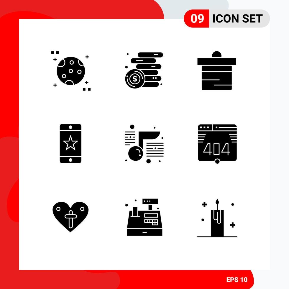 Stock Vector Icon Pack of 9 Line Signs and Symbols for education music dollar smartphone award Editable Vector Design Elements