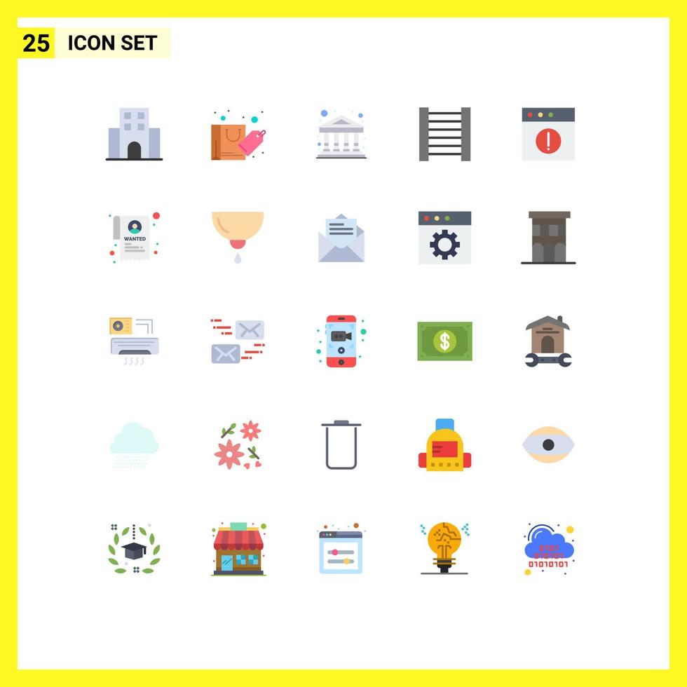 conjunto de 25 iconos modernos de la interfaz de usuario signos de símbolos para la creación de alertas de venta de aplicaciones institucionales elementos de diseño vectorial editables vector