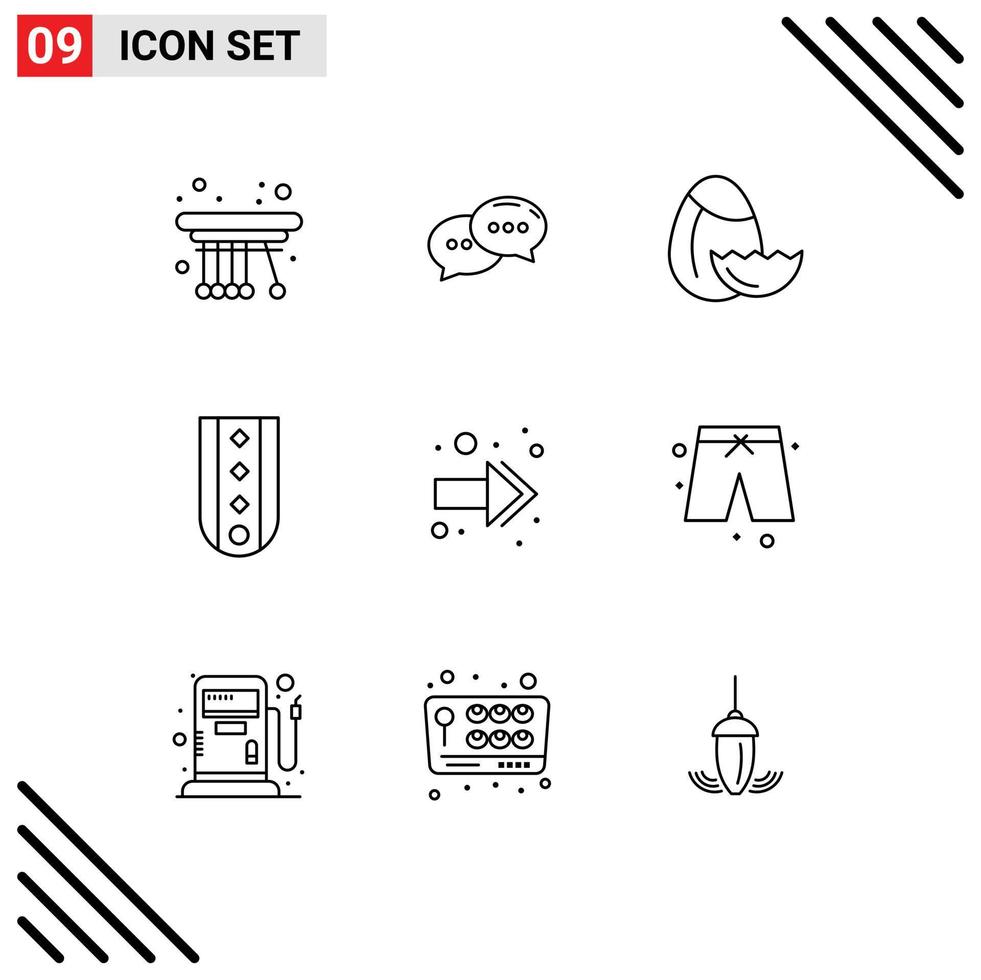 9 Thematic Vector Outlines and Editable Symbols of back striped egg rank insignia Editable Vector Design Elements