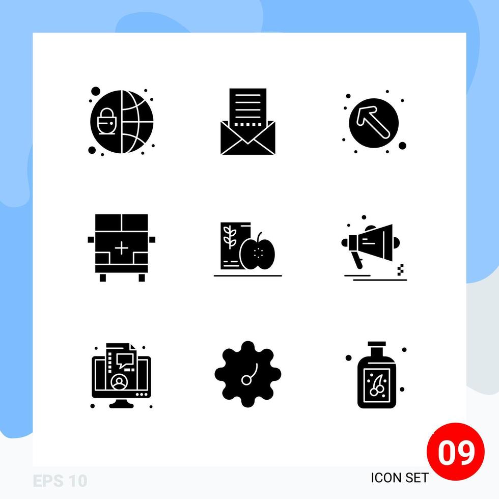 Stock Vector Icon Pack of 9 Line Signs and Symbols for breakfast transportation arrow outline ambulance Editable Vector Design Elements