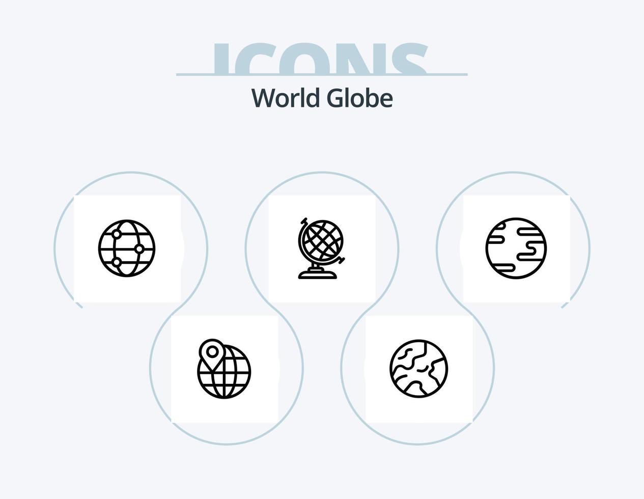 paquete de iconos de línea de globo 5 diseño de iconos. . flecha. globo. Internet. global vector