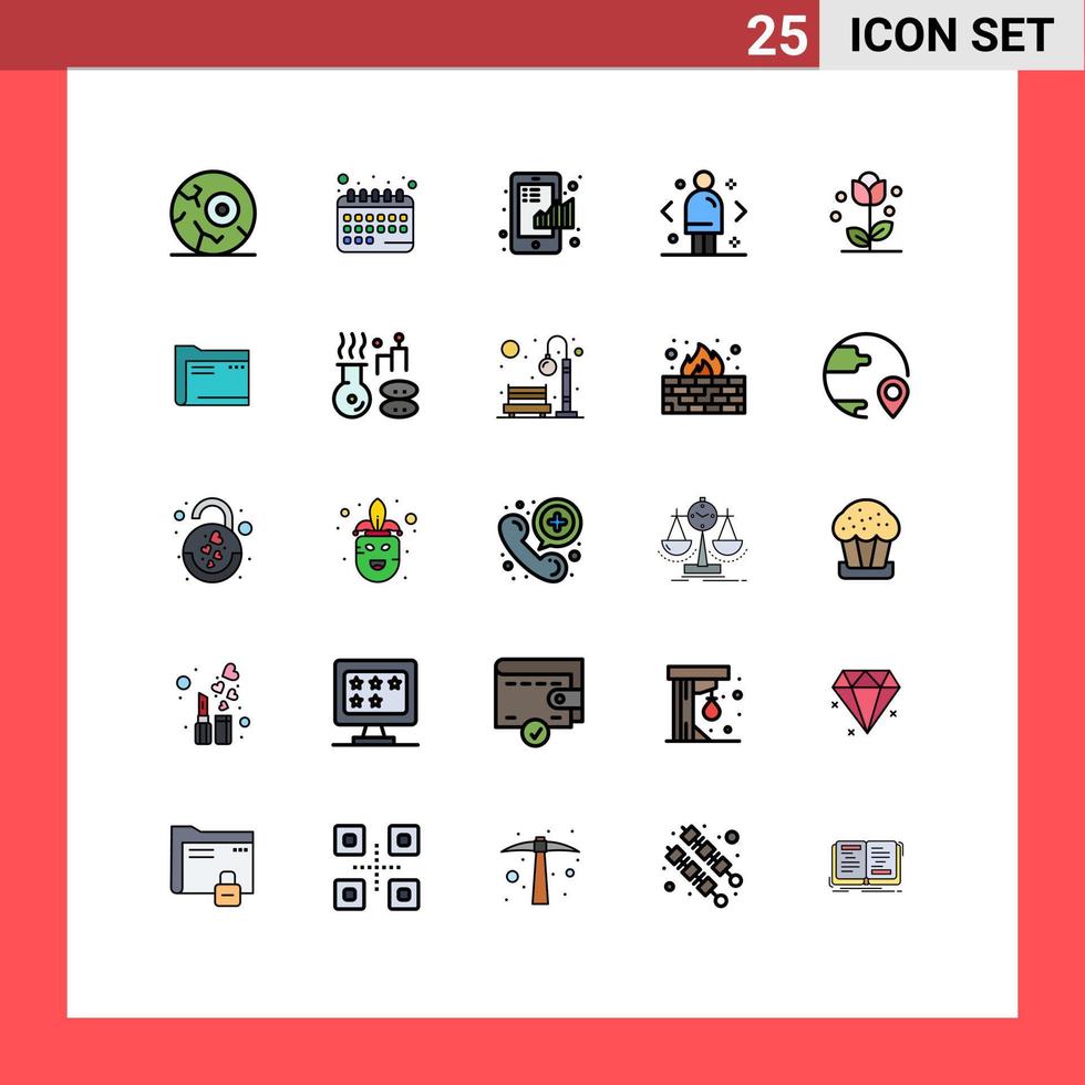 25 Thematic Vector Filled line Flat Colors and Editable Symbols of marketing decision business compare statistical Editable Vector Design Elements