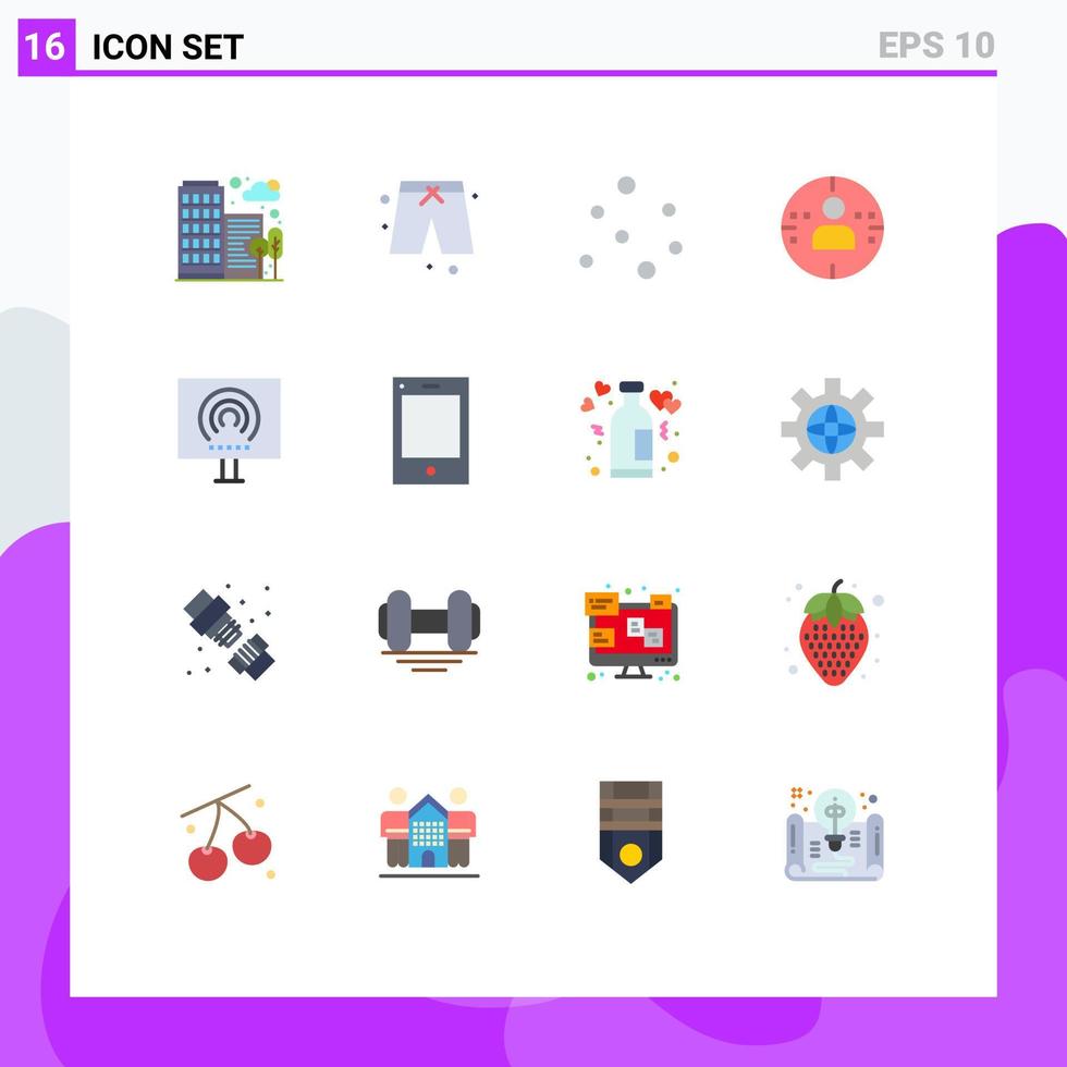 Set of 16 Modern UI Icons Symbols Signs for stream radio bubbles office marketing Editable Pack of Creative Vector Design Elements