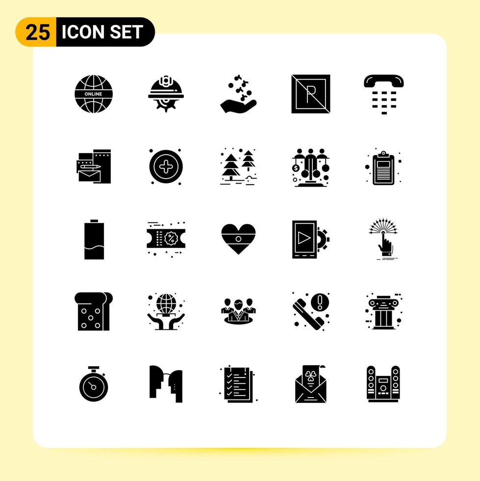 Pack of 25 creative Solid Glyphs of not park labour no rock Editable Vector Design Elements