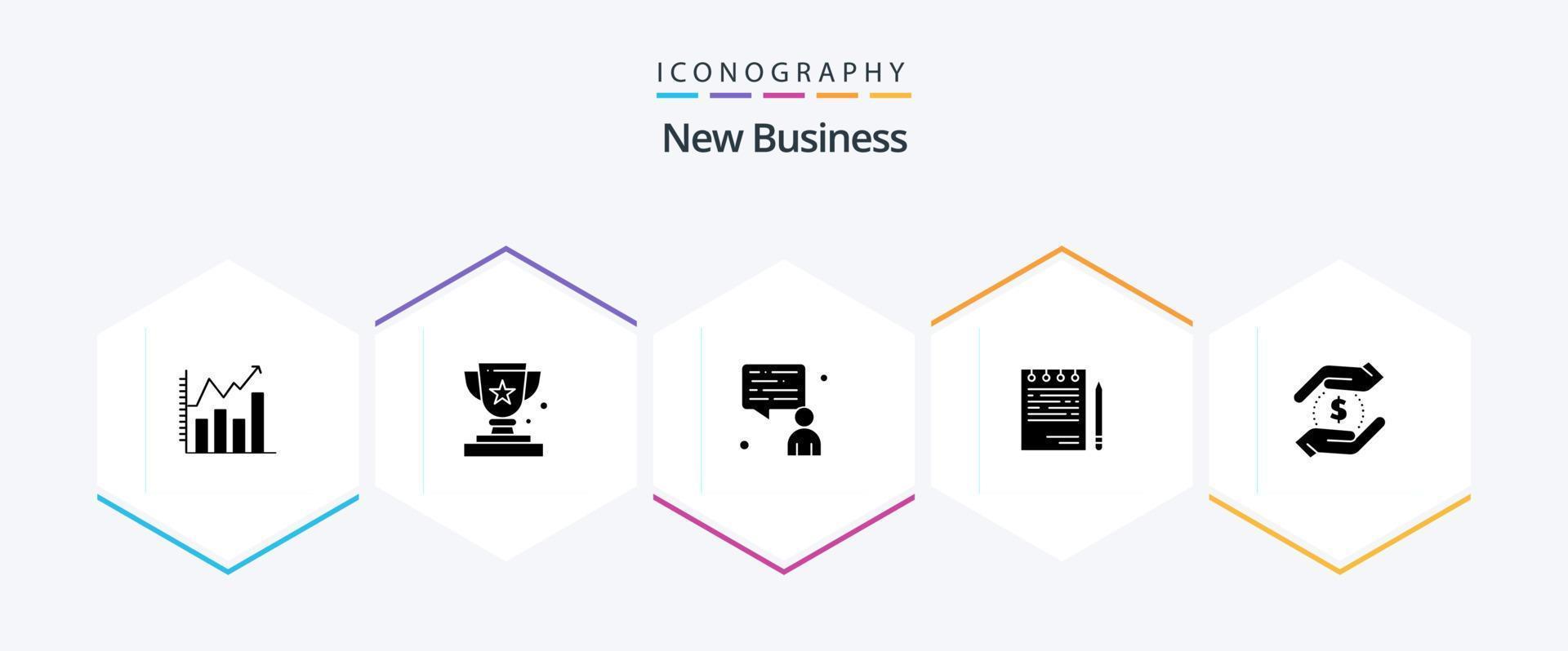 New Business 25 Glyph icon pack including competitive . business . business. man vector