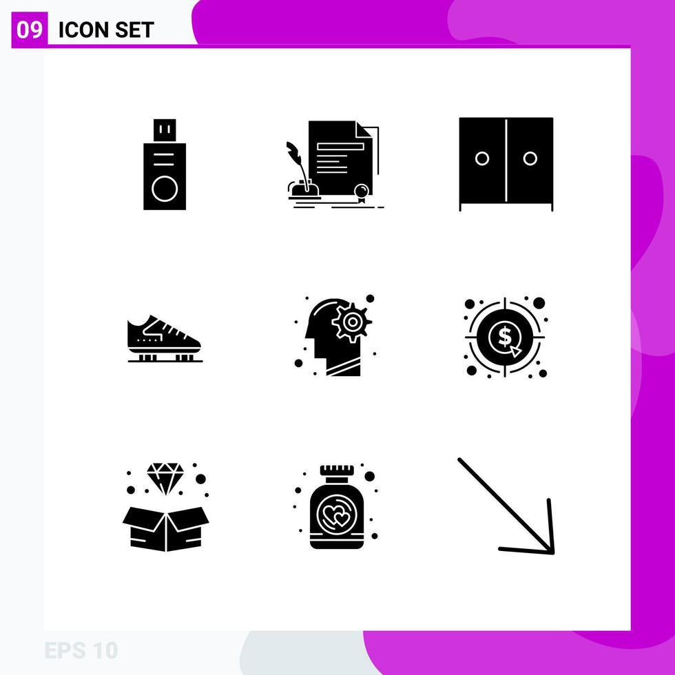 9 Creative Icons Modern Signs and Symbols of idea skating furniture skates ice Editable Vector Design Elements