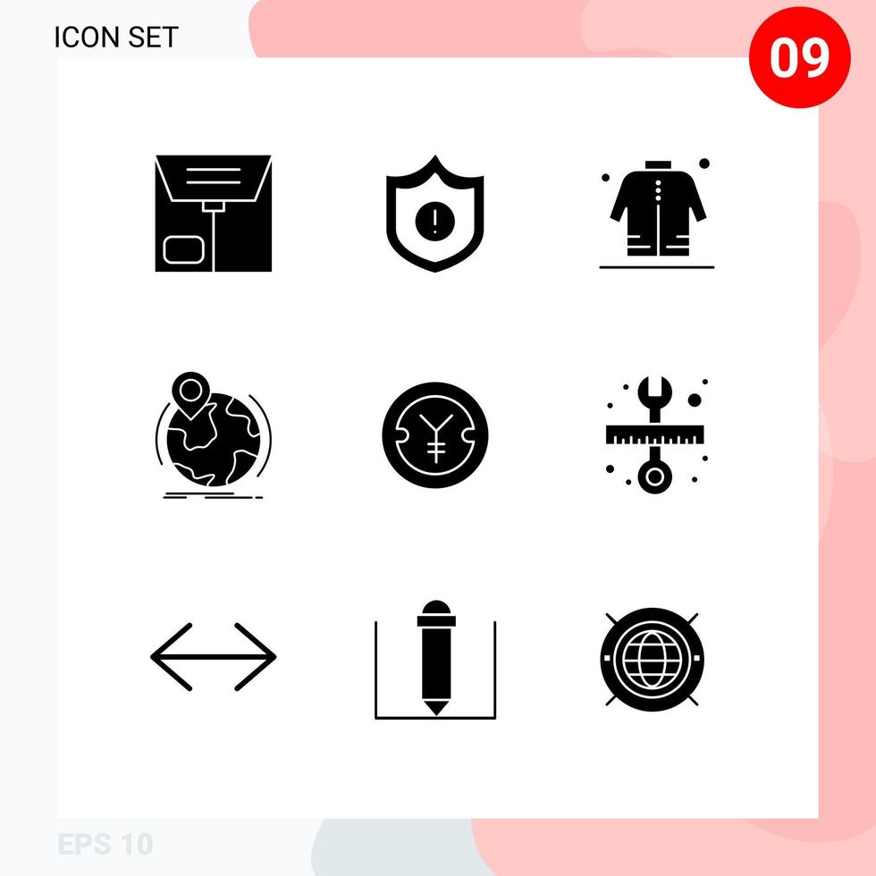 Stock Vector Icon Pack of 9 Line Signs and Symbols for finance marker man pin globe Editable Vector Design Elements
