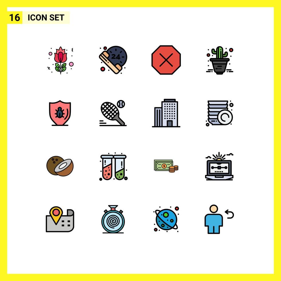 16 Creative Icons Modern Signs and Symbols of shield protect delete programing plant Editable Creative Vector Design Elements