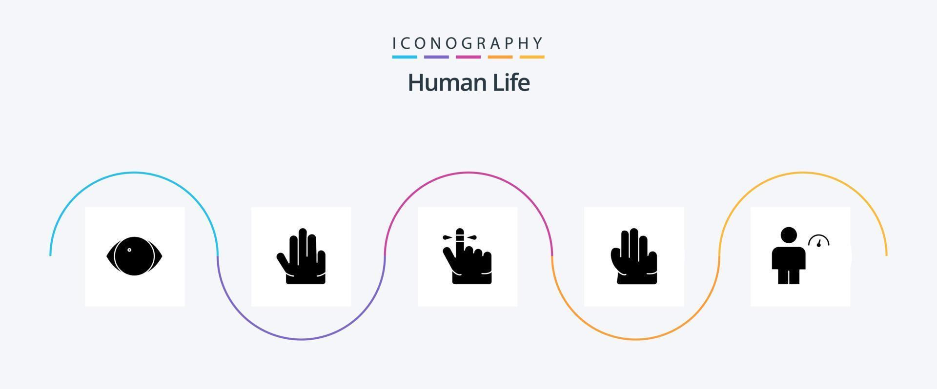 paquete de iconos de glifo humano 5 que incluye . indicador. mantener. humano. avatar vector