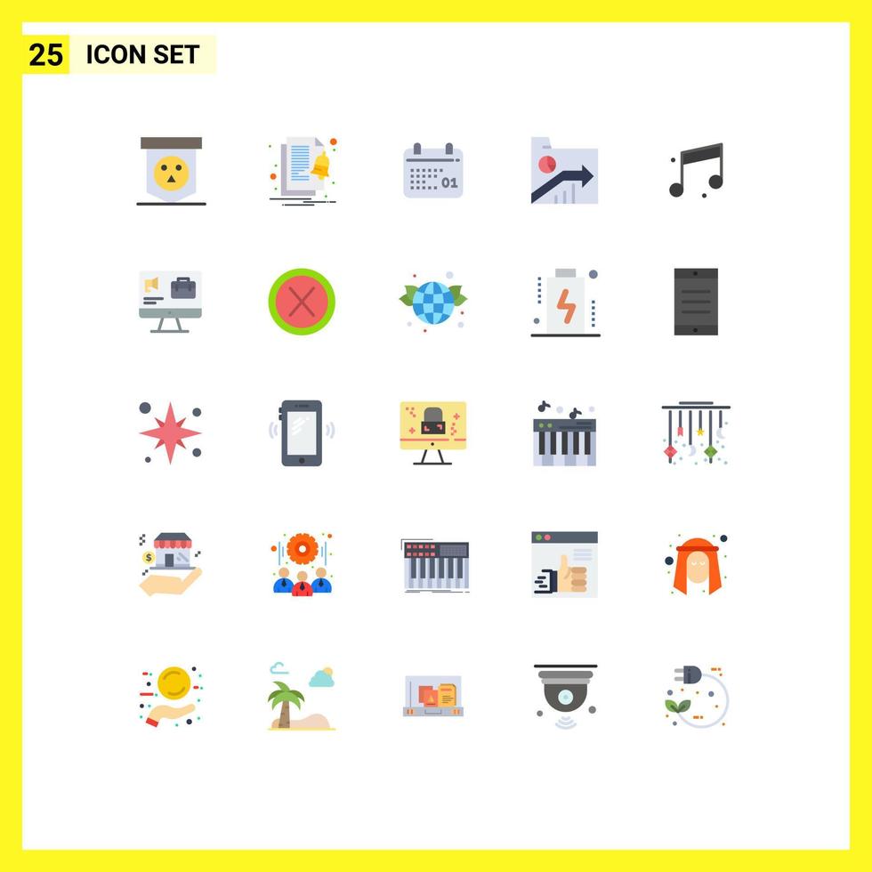 Modern Set of 25 Flat Colors Pictograph of audio graph canada folder business Editable Vector Design Elements