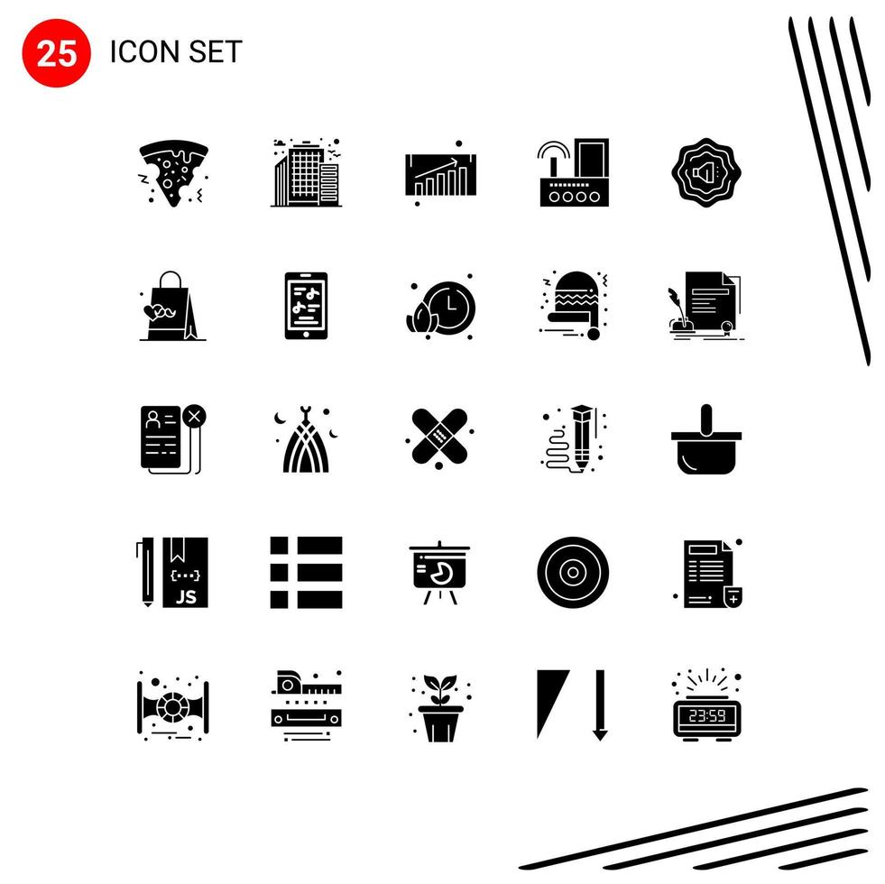 Stock Vector Icon Pack of 25 Line Signs and Symbols for fathers day dad sales accustic wifi Editable Vector Design Elements