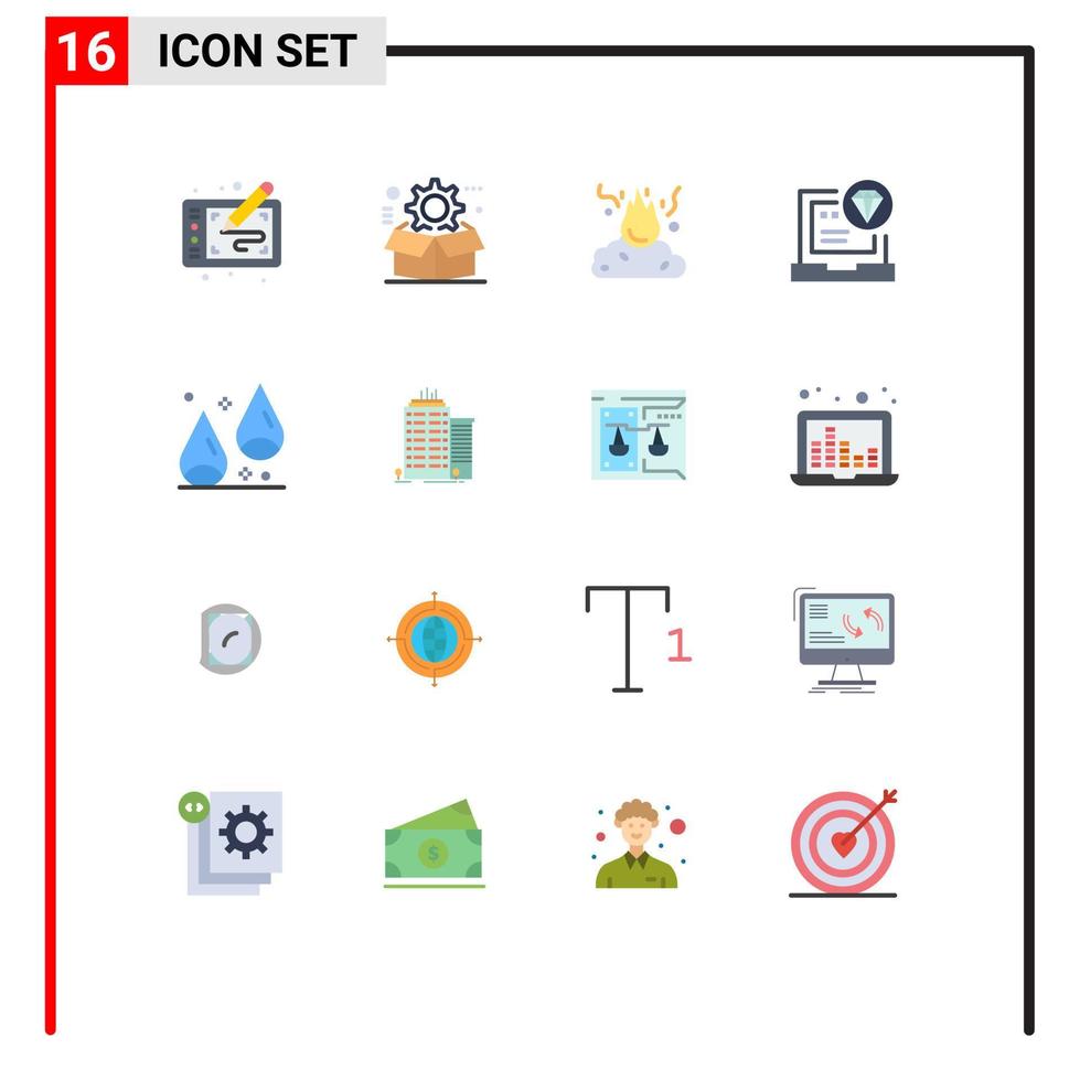 Universal Icon Symbols Group of 16 Modern Flat Colors of code app setting smoke garbage Editable Pack of Creative Vector Design Elements
