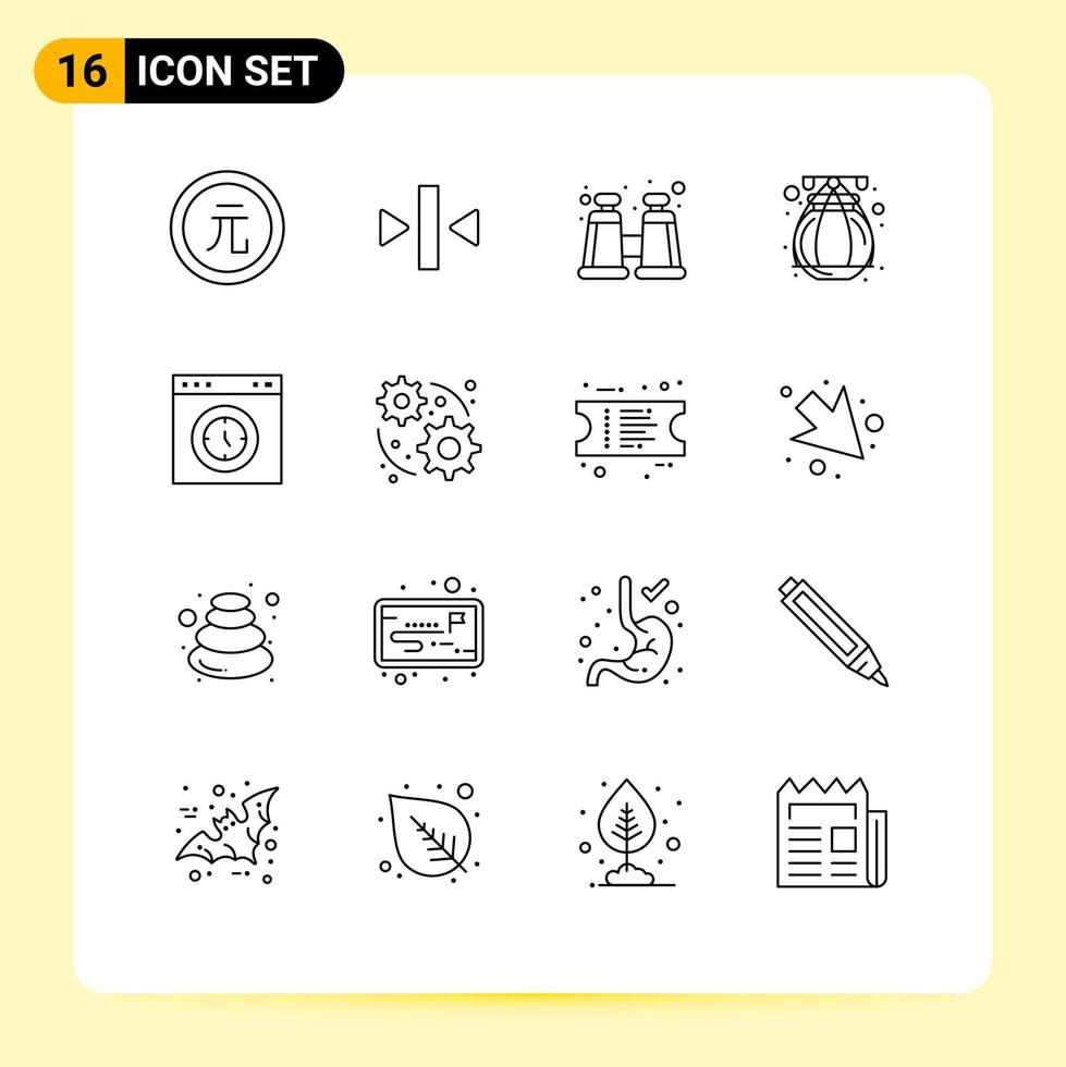 16 Thematic Vector Outlines and Editable Symbols of page browser media terracotta india Editable Vector Design Elements