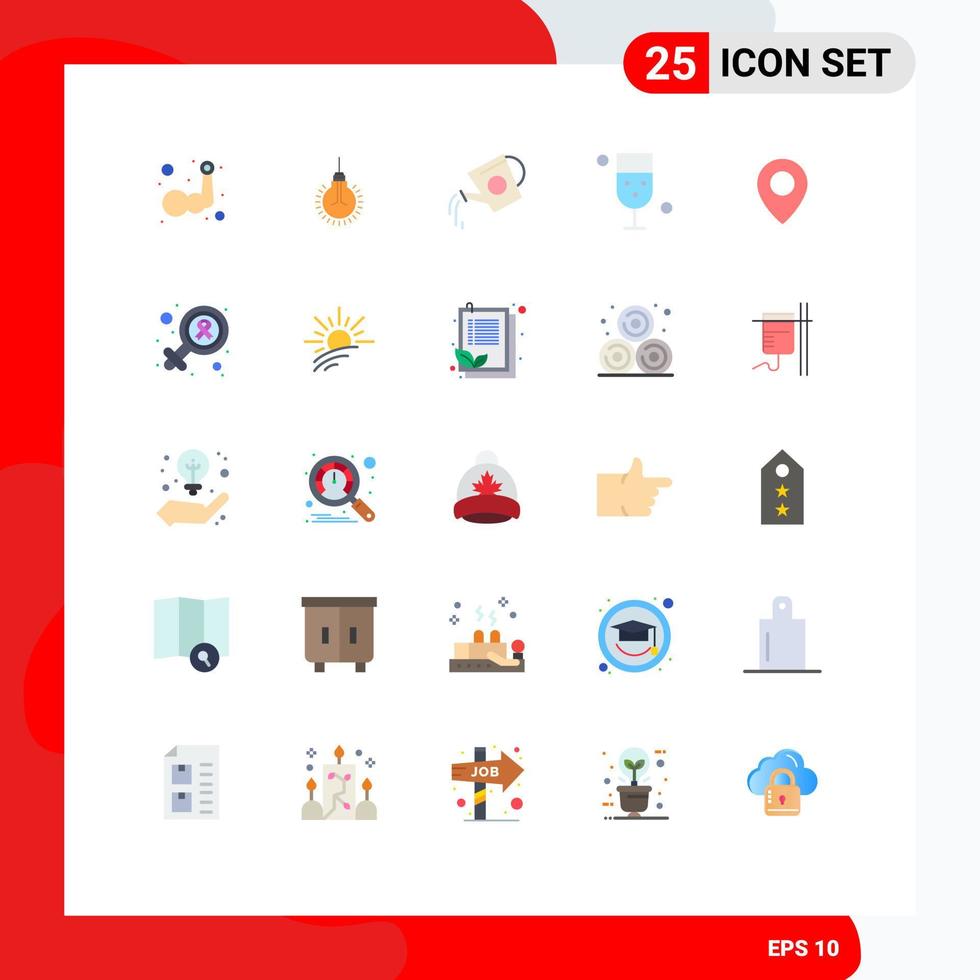 Universal Icon Symbols Group of 25 Modern Flat Colors of food drink suggestion cup tank Editable Vector Design Elements