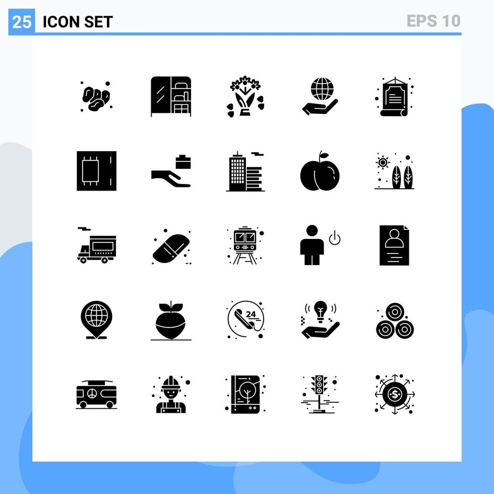Stock Vector Icon Pack of 25 Line Signs and Symbols for zhihu china bouquet hand globe Editable Vector Design Elements