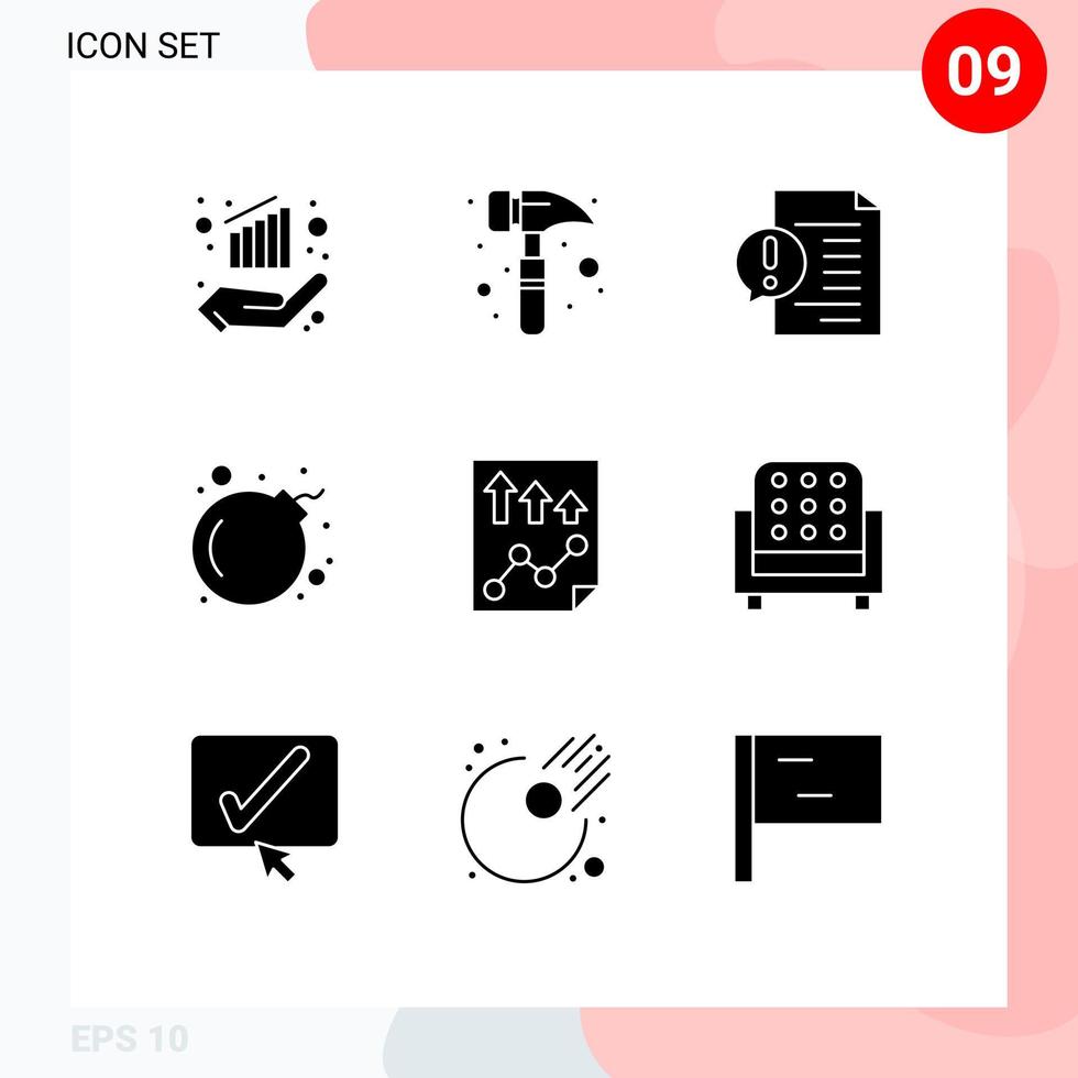 9 Creative Icons Modern Signs and Symbols of page data contact virus bomb Editable Vector Design Elements