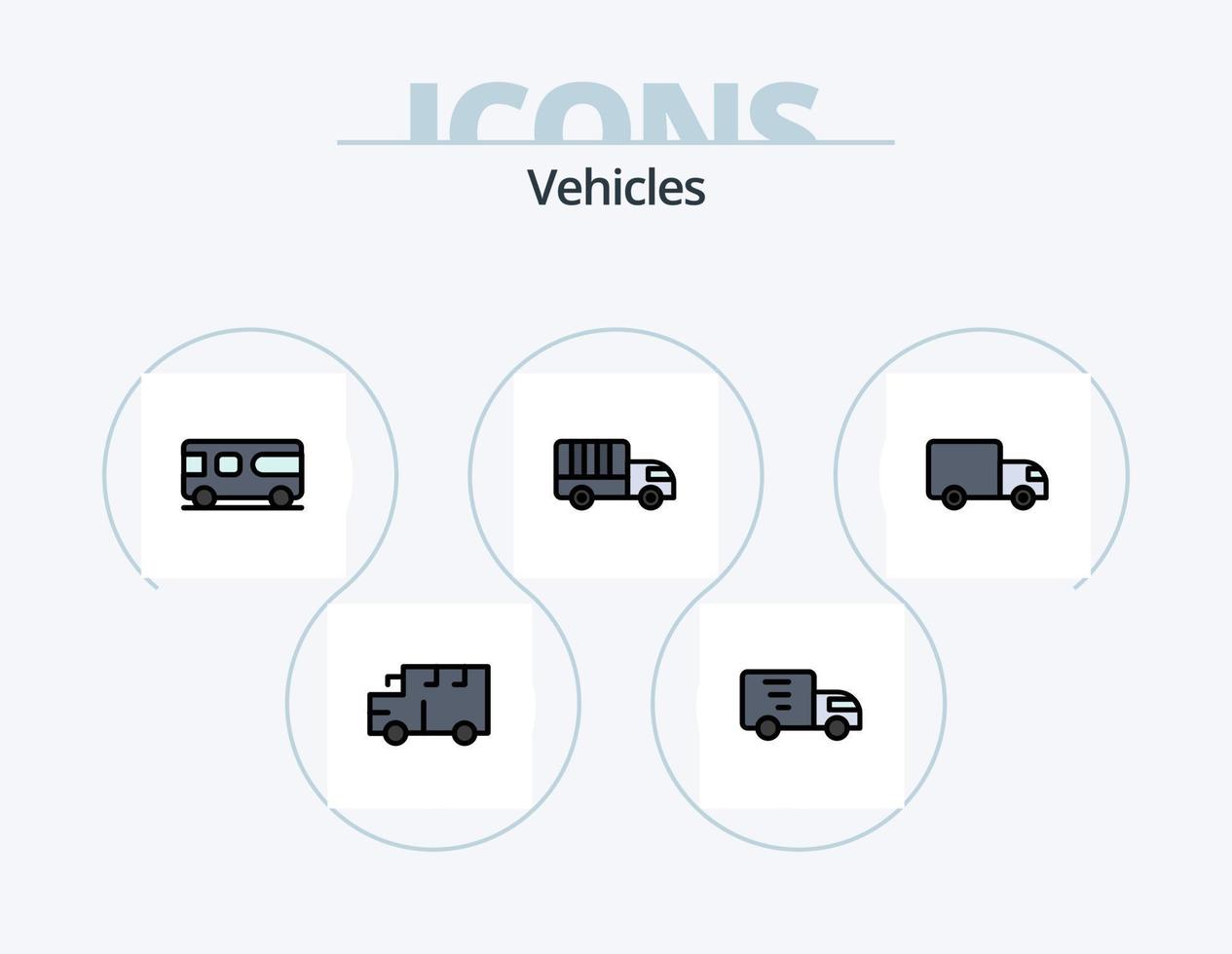 Vehicles Line Filled Icon Pack 5 Icon Design. more. add. school. truck. lorry vector