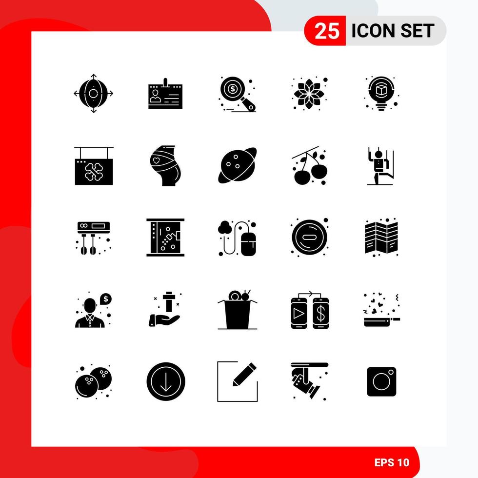 Pack of 25 Modern Solid Glyphs Signs and Symbols for Web Print Media such as cosmetic beauty office tax monitoring auditing Editable Vector Design Elements