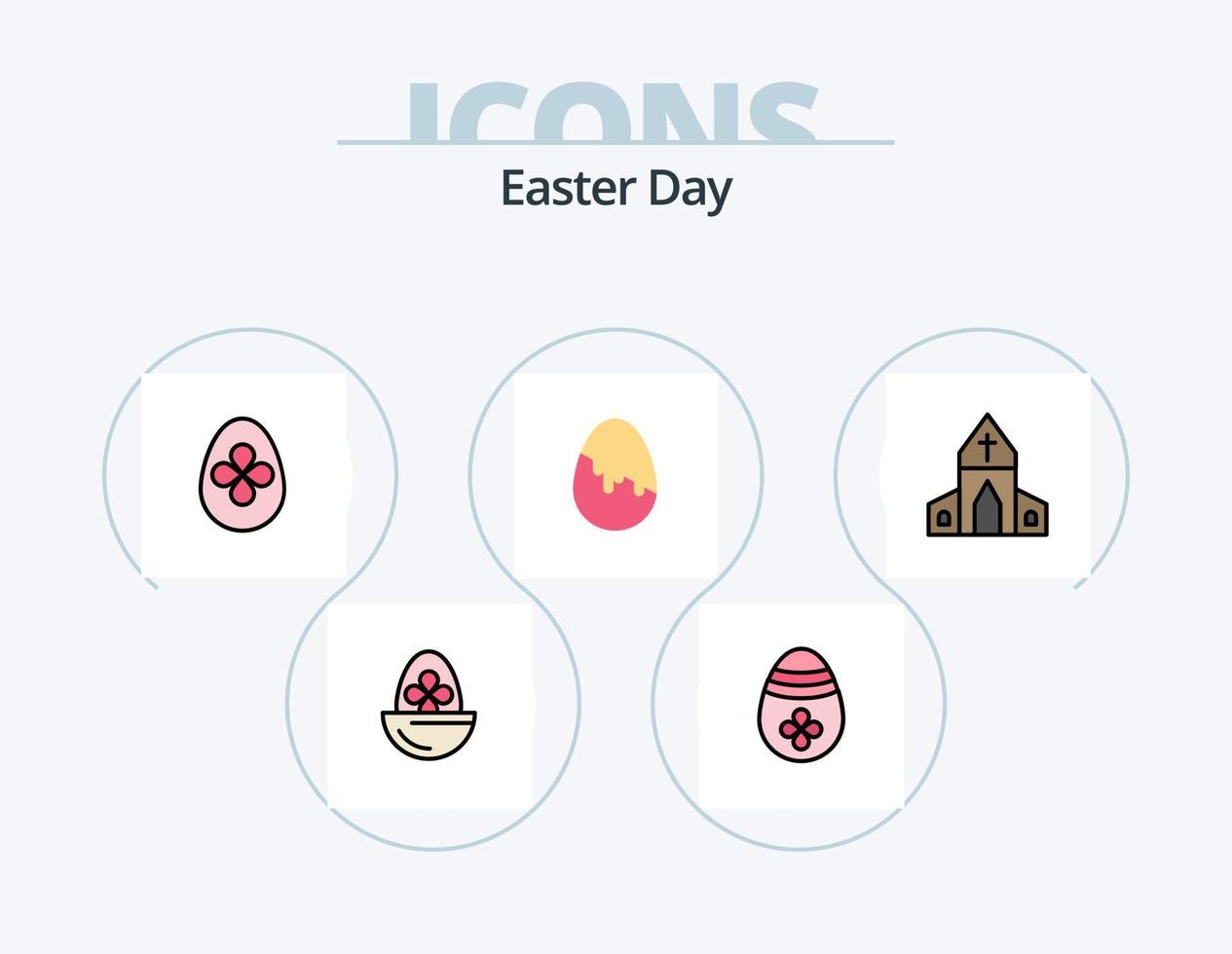 paquete de iconos llenos de línea de pascua 5 diseño de iconos. Pascua de Resurrección. vela. Pascua de Resurrección. cruz. casa vector