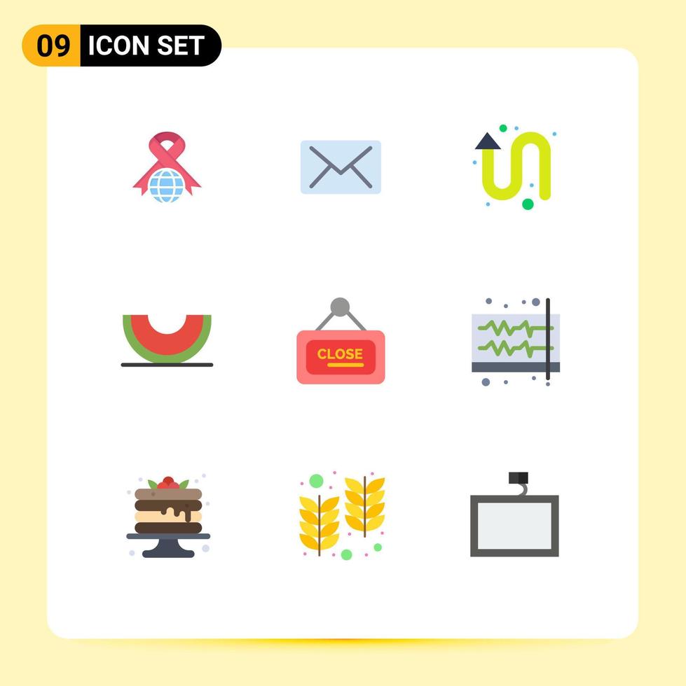 9 iconos creativos signos y símbolos modernos de flechas de corte de tabla elementos de diseño vectorial editables de comida de melón vector