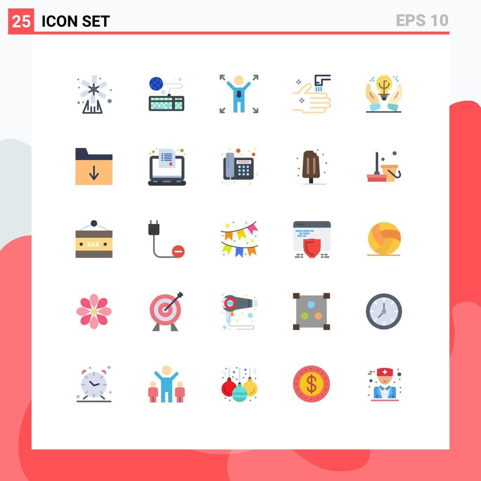 25 Thematic Vector Flat Colors and Editable Symbols of protected ideas hand online faucet opportunity Editable Vector Design Elements